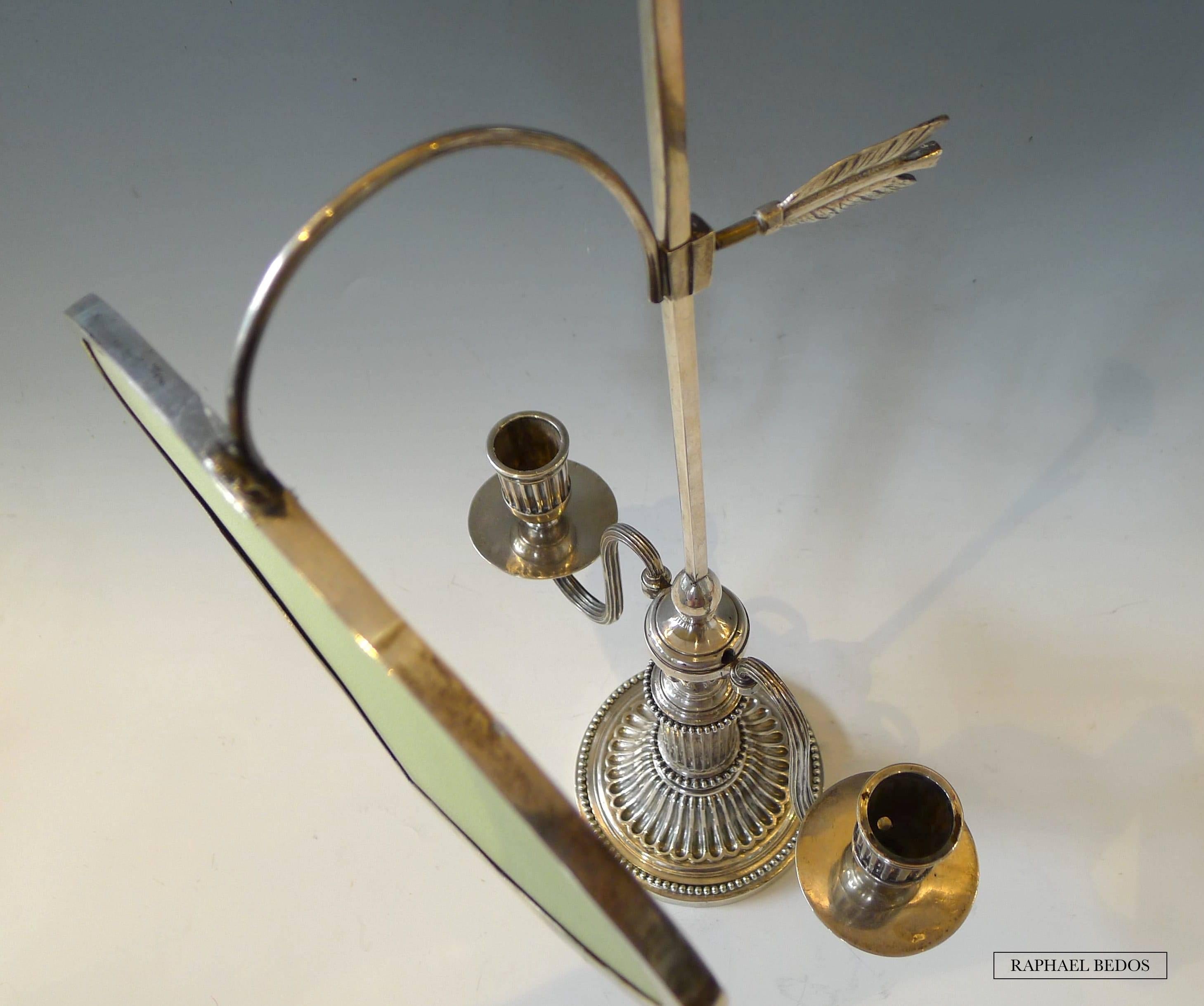 Italian Silver Library Lamp, 18th Century For Sale 2