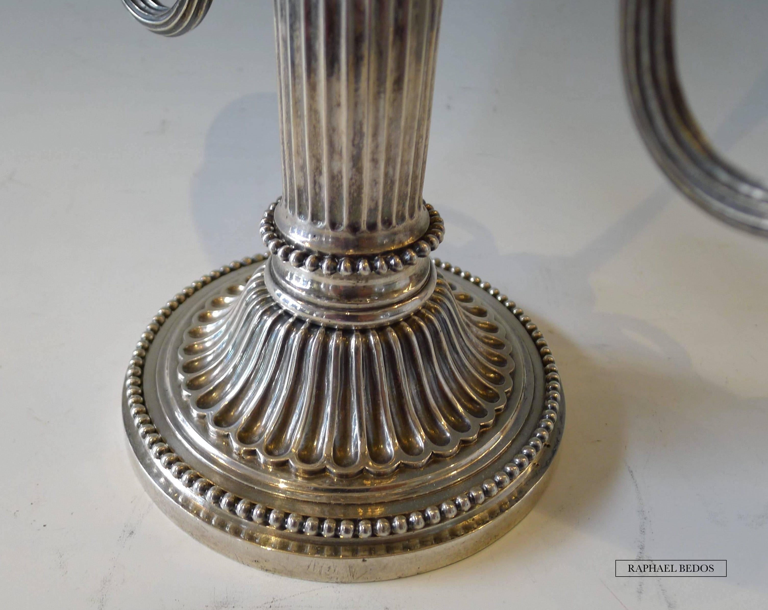 Italian Silver Library Lamp, 18th Century For Sale 4