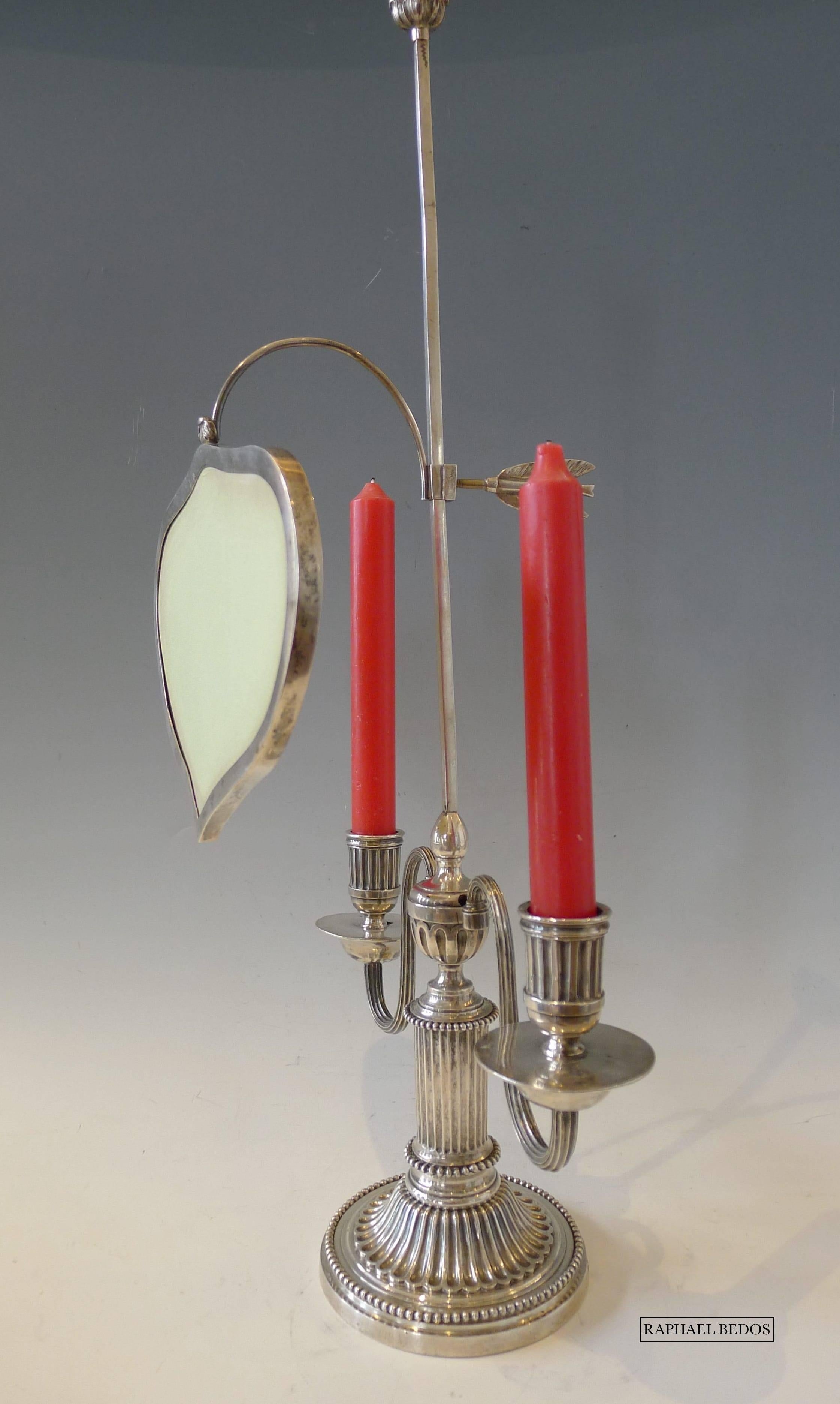 Italian Silver Library Lamp, 18th Century For Sale 5