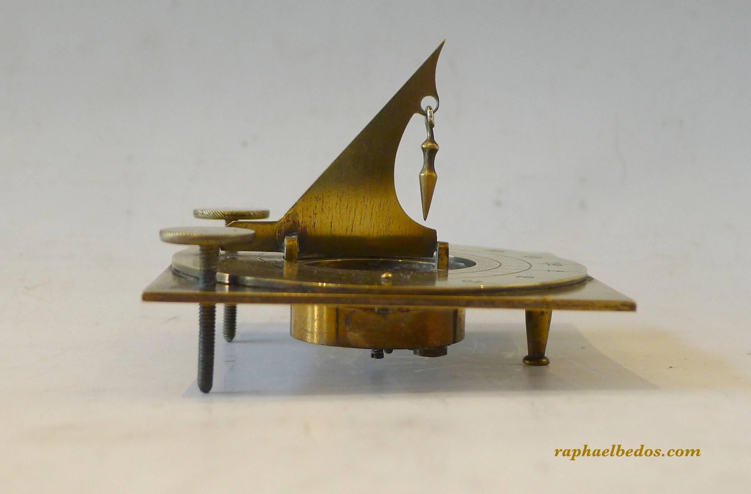 French Square Sundial Adjustable, 18th Century For Sale