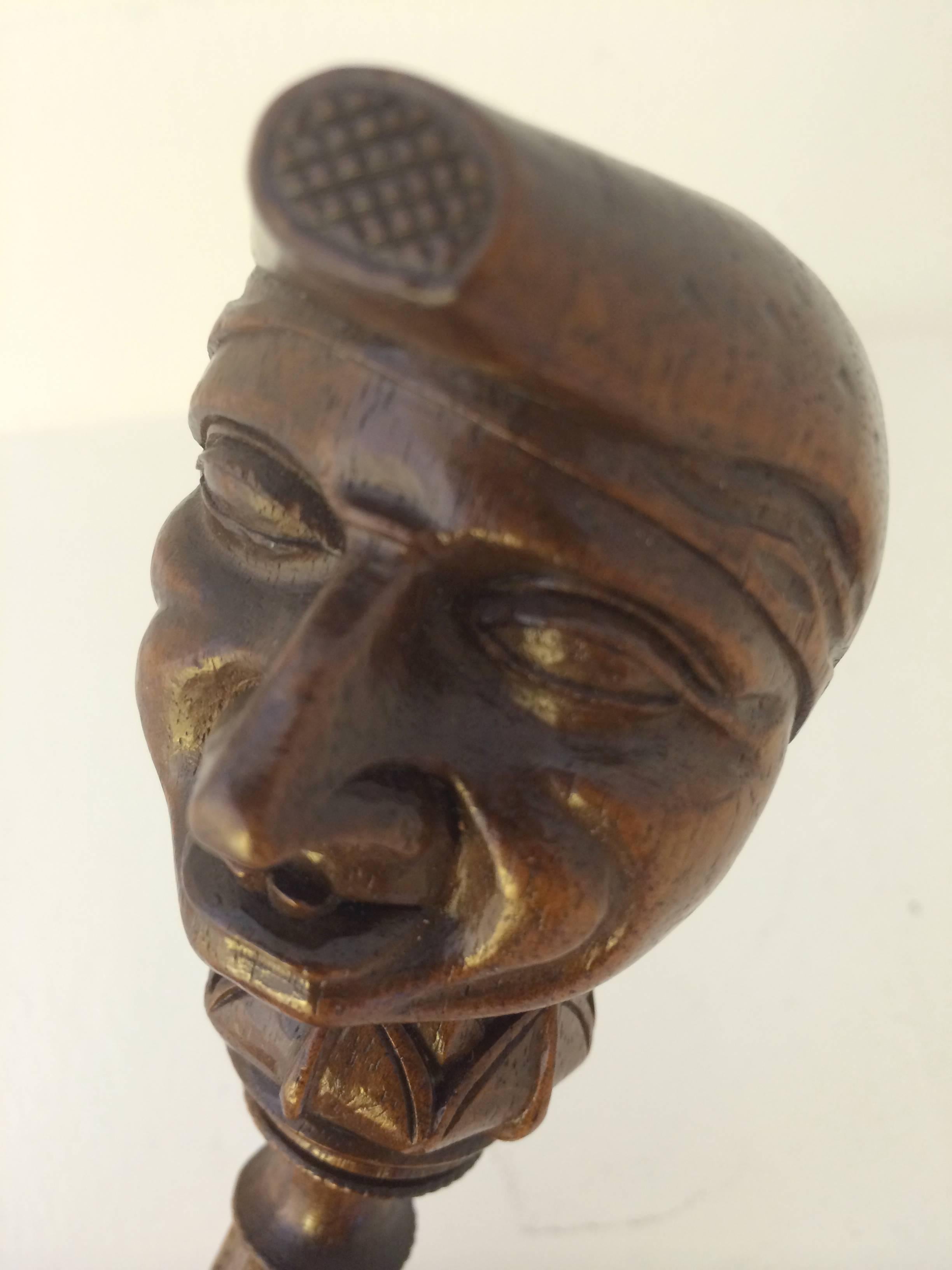 French 19th Century Grotesque Figure Screw-Nutcracker for Walnuts For Sale