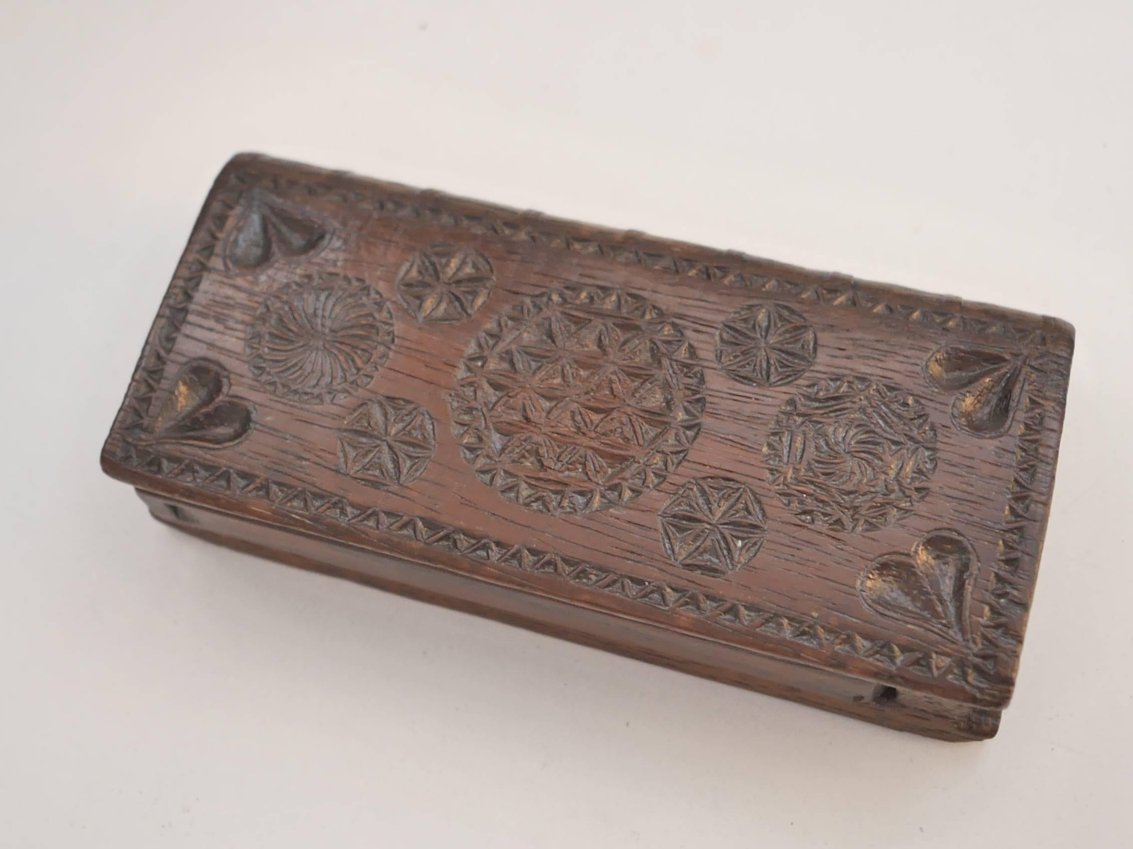 Folk Art 18th Century Oak Tree Missal Box For Sale