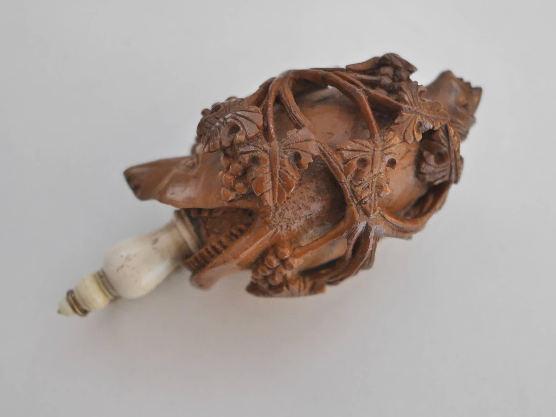 Folk Art 19th Century Tagua Nut Snuffbox For Sale