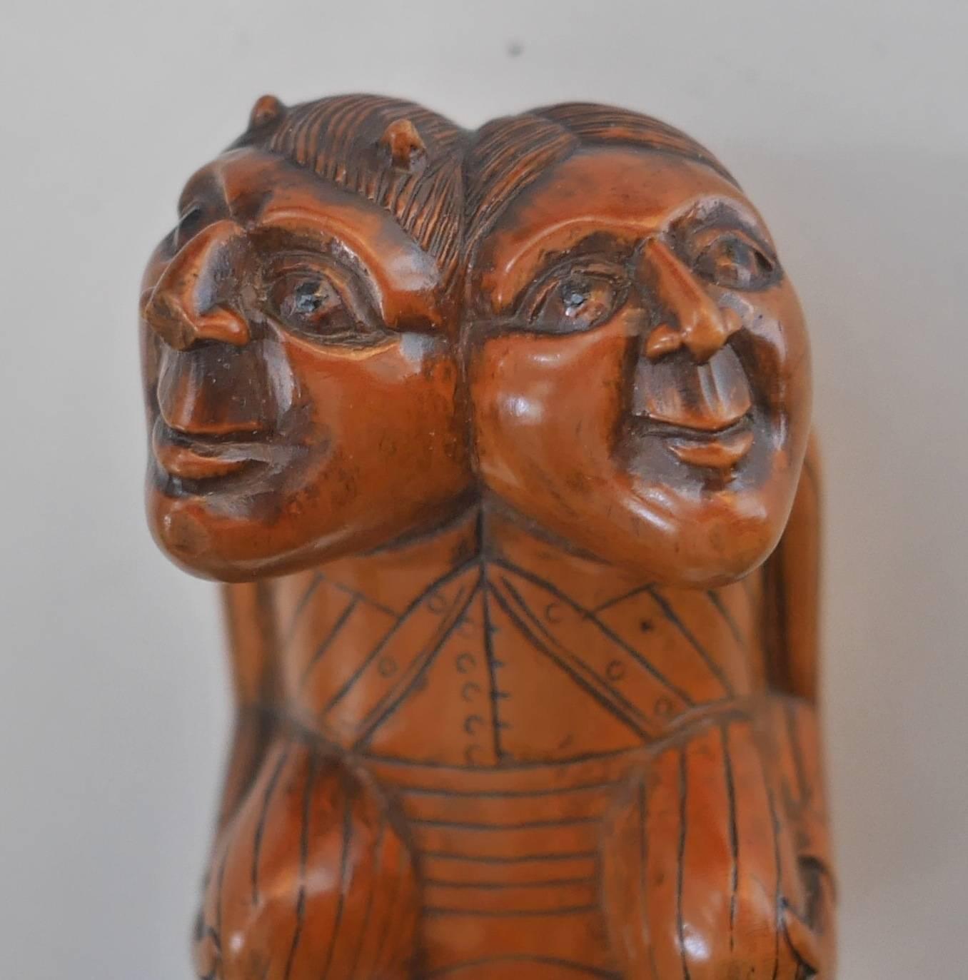 Folk Art 18th Century Twins Snuffbox For Sale