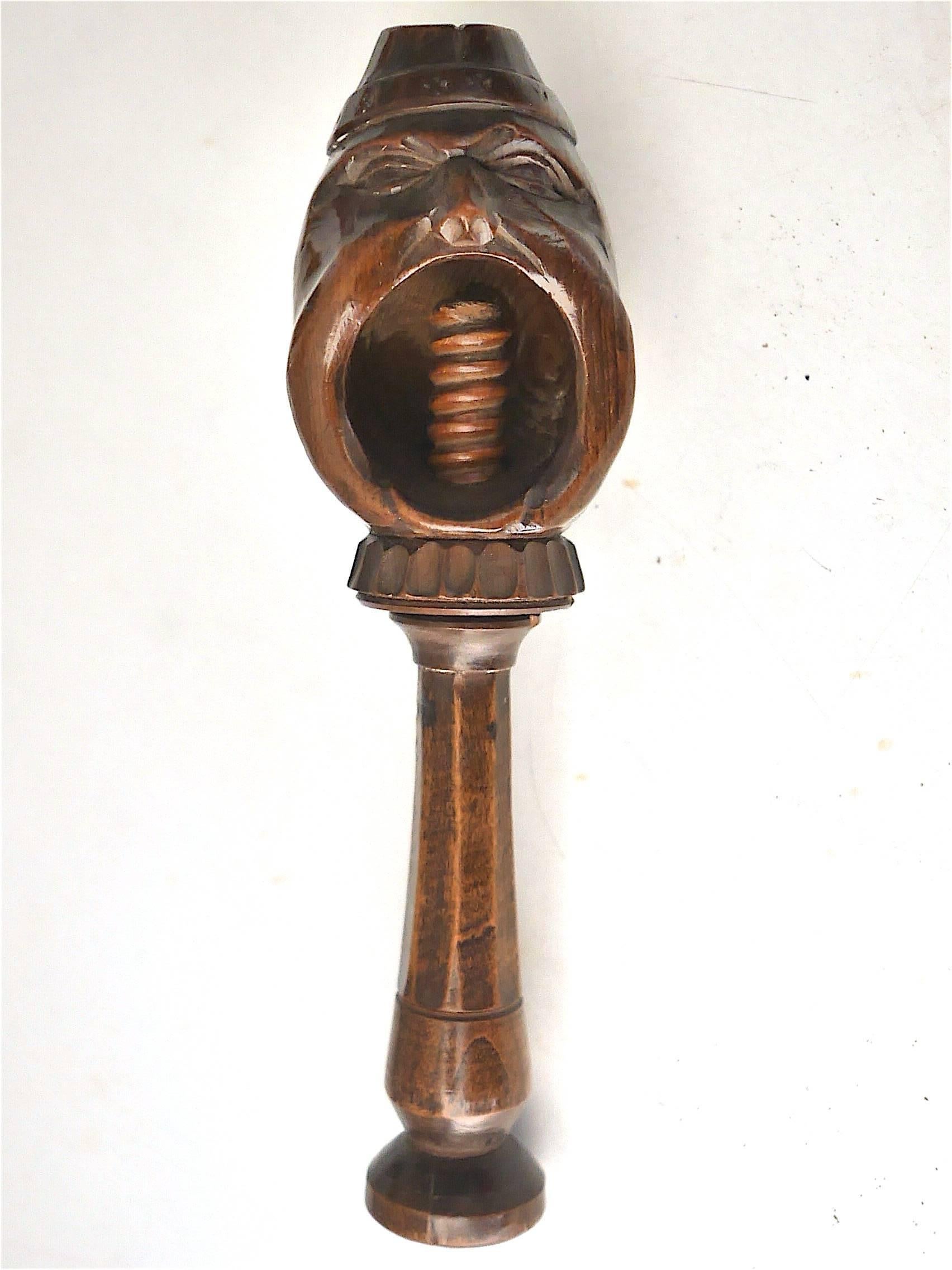 Folk Art 19th Century Double Faced Nutcracker For Sale