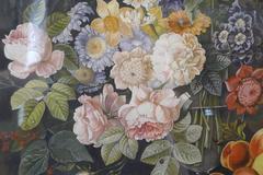 Watercolors Flowers, Fruits and Parakeets