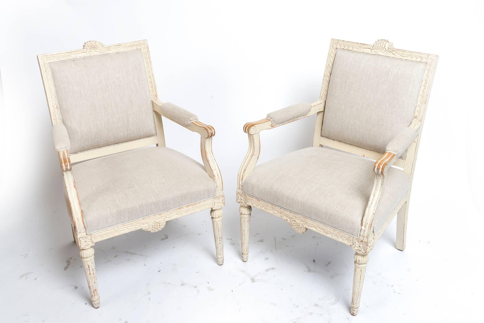 Pair of Gustavian Style Fauteuils 2