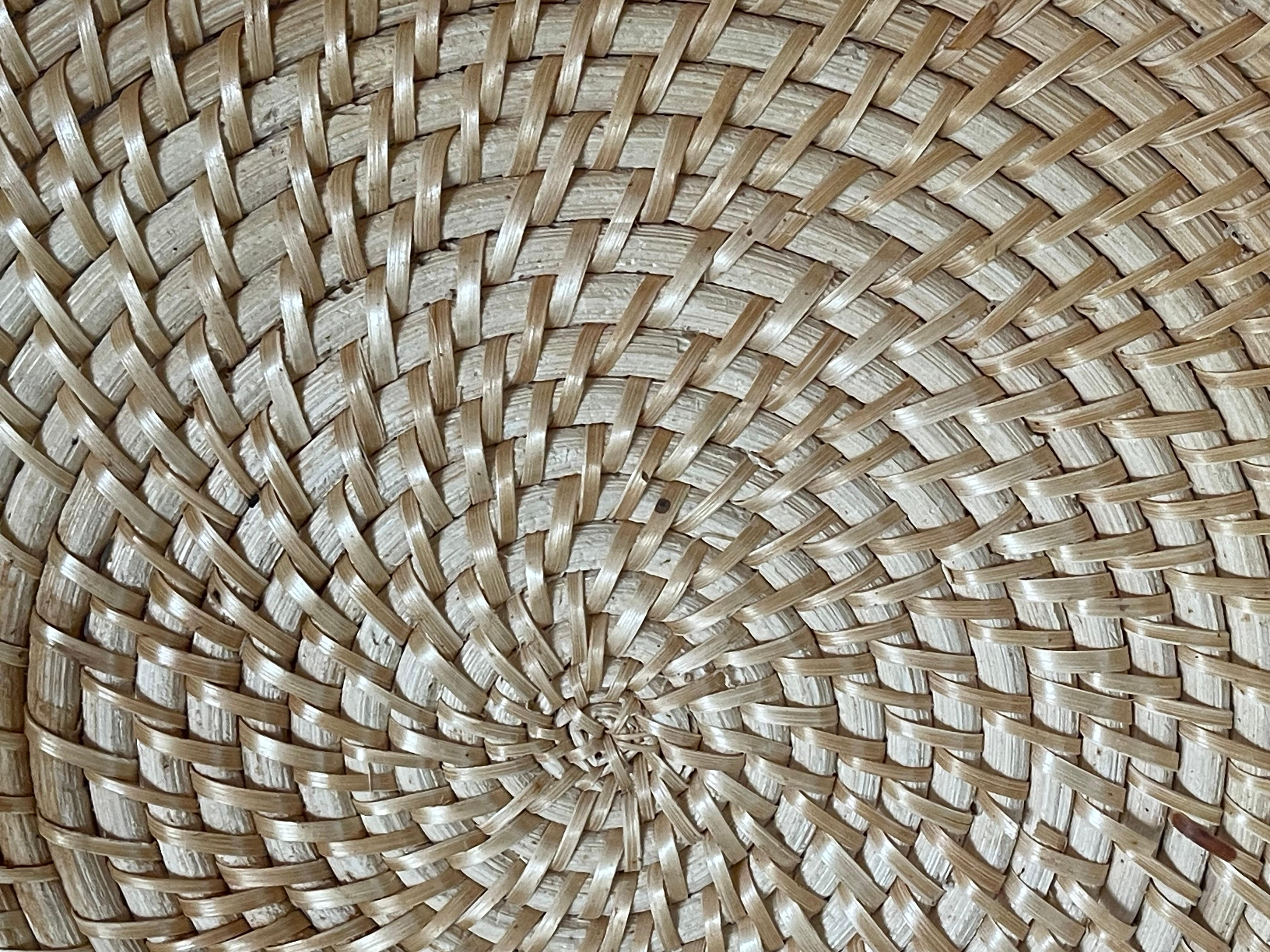 Organic Modern American South Carolina Dillan Sweatgrass Handmade Basket w Handles For Sale
