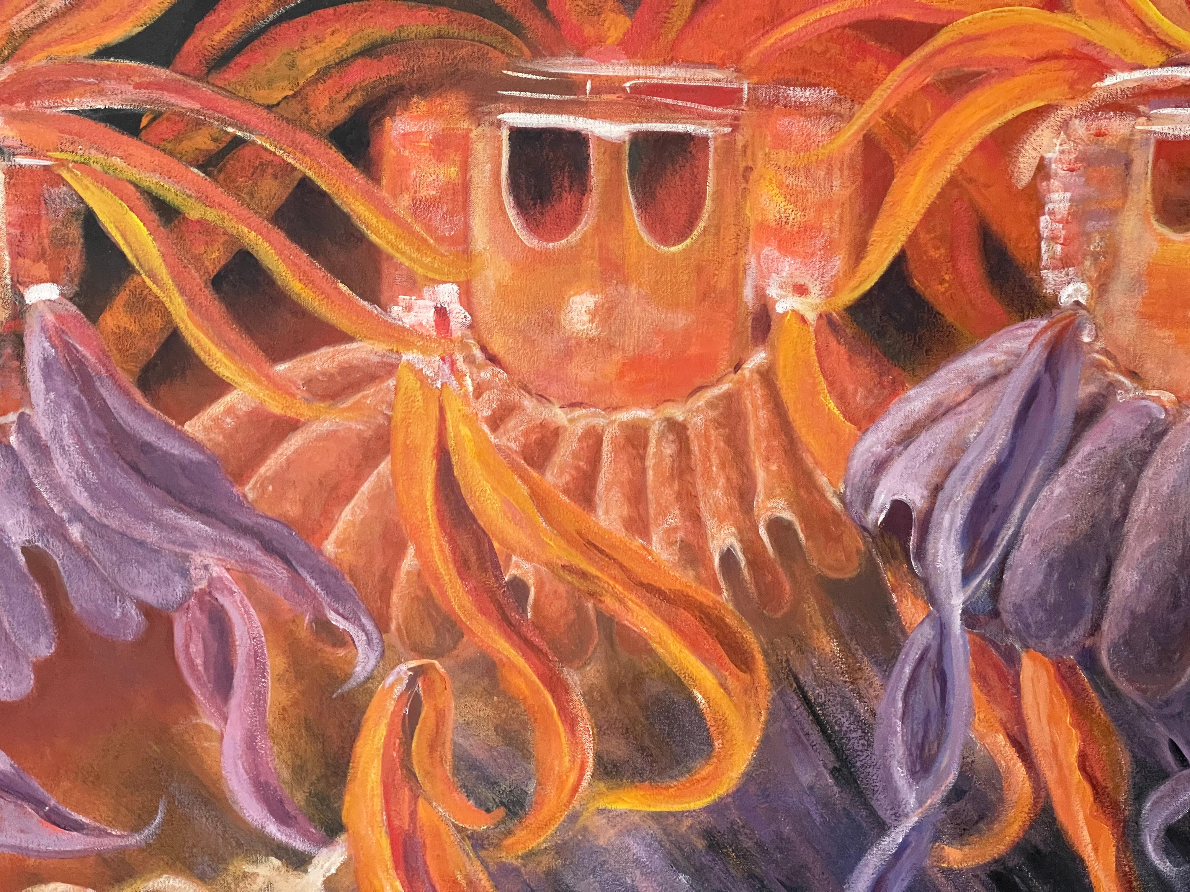 Three Kings Large Abstract Expressionist Painting by Fuchs In Good Condition For Sale In Boca Raton, FL