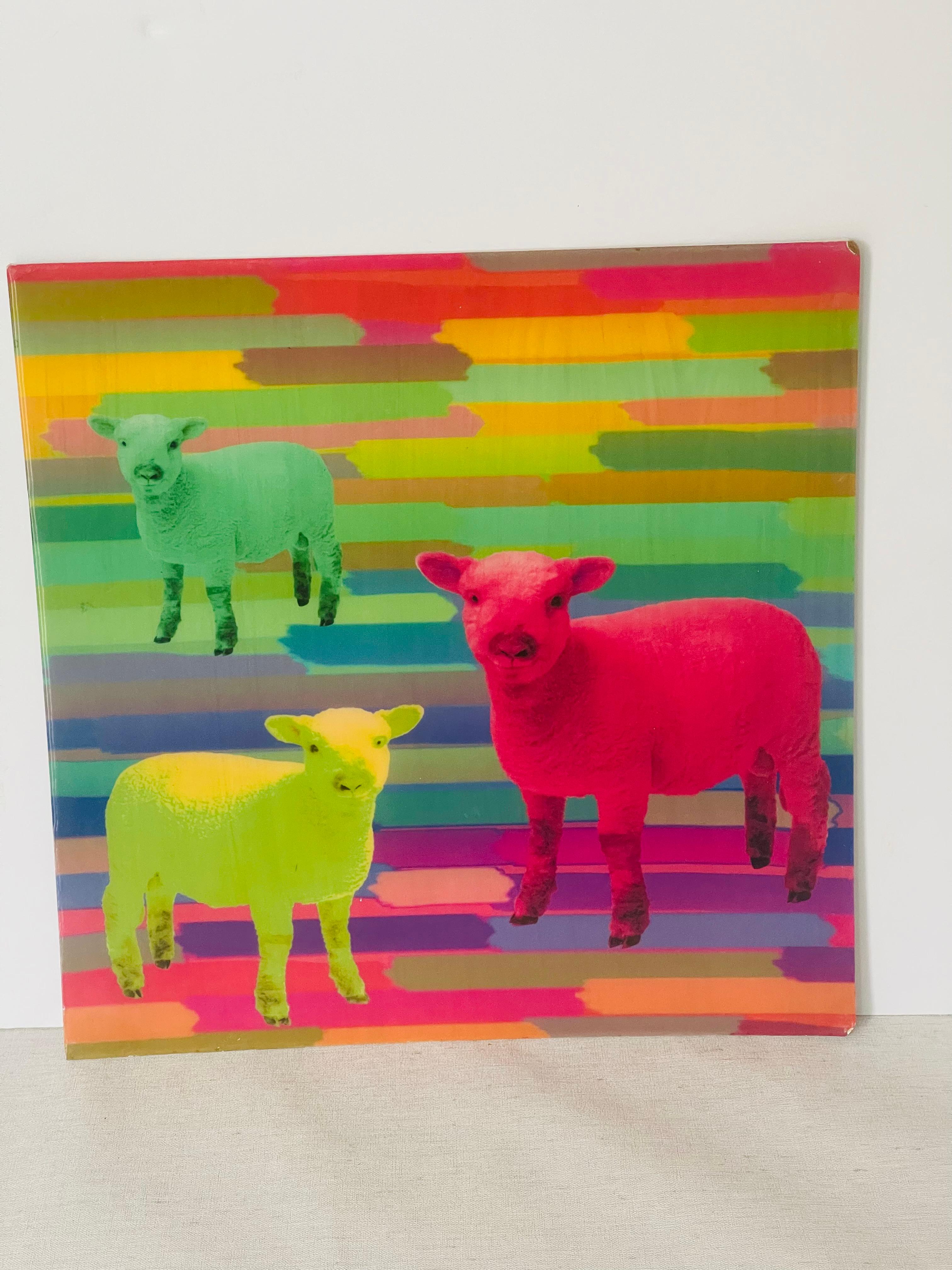 Italienische Design-Galerie signiert verso Acryl auf Karton zeitgenössische Mischtechnik Kunst.