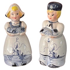 Holland Delft Salz Pfeffer Shakers Handgemalte Volkskunst