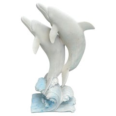 Vintage Dolphins Coastal Marine Outdoor Sculpture