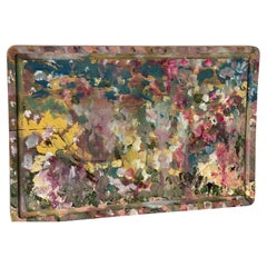 Zwei abstrakte Gemälde auf Karton Painters Pallet