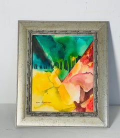 Contemporary Abstract Watercolor Signed Florida Artist