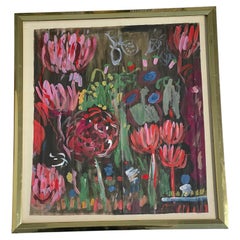 Abstract Floral Art Painting Framed