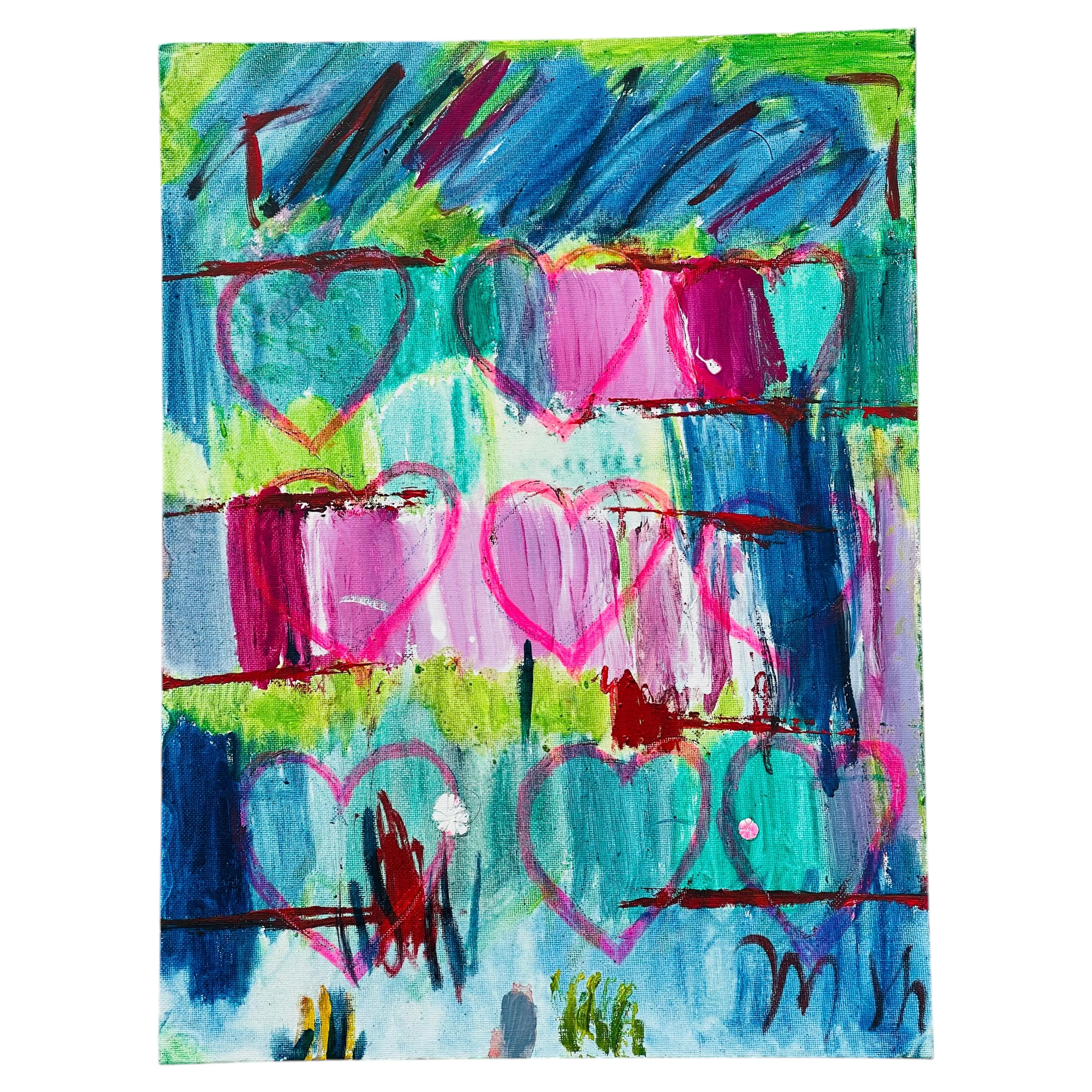 Abstract Painting on Canvas Invincible Heart 2 For Sale