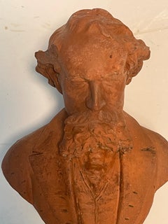 Antique Terracotta Bust of Charles Dickens