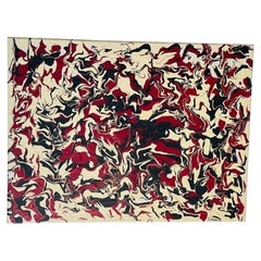 Pittura astratta moderna a tre colori su tela Signef