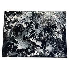 Abstract Dramatic Acrylic on Canvas Signed Painting