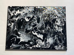 Abstract Dramatic Acrylic on Canvas Signed Painting
