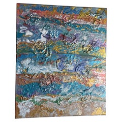 Abstract Textured Gold Tone Painting