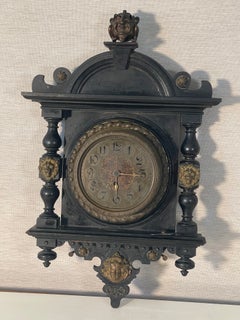 Horloge murale à remontage manuel néerlandaise/flamande du XIXe siècle