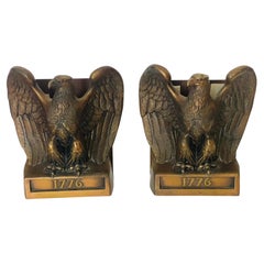 Gorgeous Pair of American Ragle Bronze Bookends