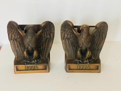 Gorgeous Pair of American Ragle Bronze Bookends