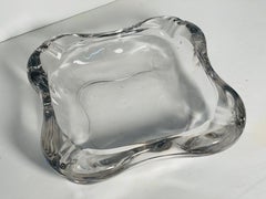 Cenicero y recipiente multiusos grande de cristal vintage