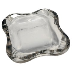 Cenicero y recipiente multiusos grande de cristal vintage