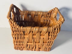 Vintage Wicker Market Basket with Handles