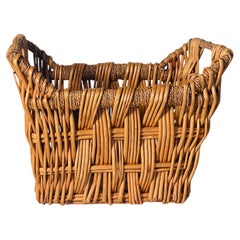 Vintage Wicker Market Basket with Handles