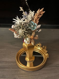 Sea Shell Floral Arrangement in Gold Porcelain Base