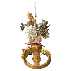 Sea Shell Floral Arrangement in Gold Porcelain Base