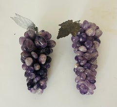 Antique Pair of 2 lbs Amethyst Grapes Clusters