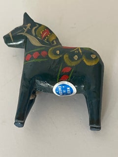 Small Vintage Swedish Handpainted Wood Horse Figurine Nils Ollsen