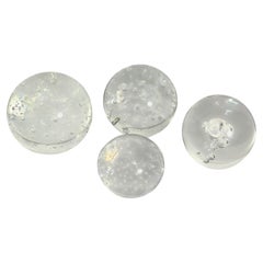 Set of 4 pcs Controlled Bubbles Clear Glass Paperweights