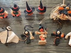 Vintage Set of 14 Handmade Halloween Figurines