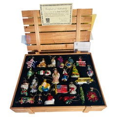 Gorgeous Set of 24 Vintage Christmas Ornaments by Thomas Pacconi in Box