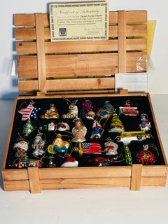 Gorgeous Set of 24 Vintage Christmas Ornaments by Thomas Pacconi in Box