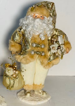 Christmas Santa Claus in Gold Brocade and Angel Tree Topper