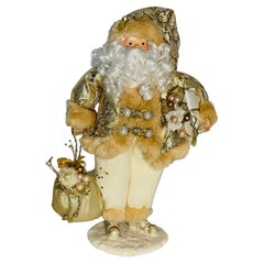 Christmas Santa Claus in Gold Brocade and Angel Tree Topper