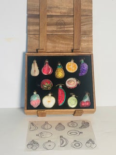 Beautiful Thomas Pacconi Museum Fruit Set Christmas Ornaments in Box