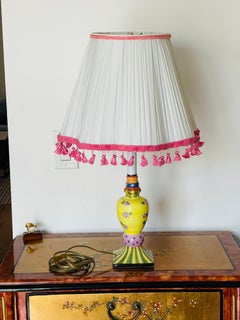 Whimsical Lamp with Pleated Shade with Fringes McKenzie and Childs Style