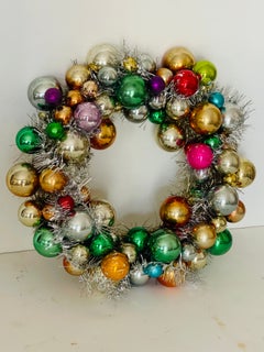 Vintage American Shiny Brite Christmas Ornaments Wreath