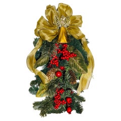 Handmade Christmas Seag with Blown Glass Angel