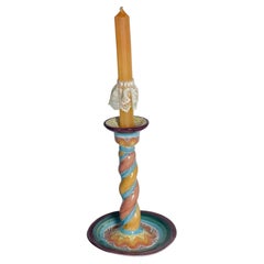 Candelabro vintage de MacKenzie and Childs pintado a mano