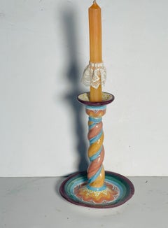 Candelabro vintage de MacKenzie and Childs pintado a mano