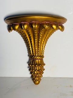 Vintage Ceramic Gilded Wall Bracket Achantus