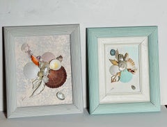 Pair of Sea Shell Collage Coastal Wall Decor